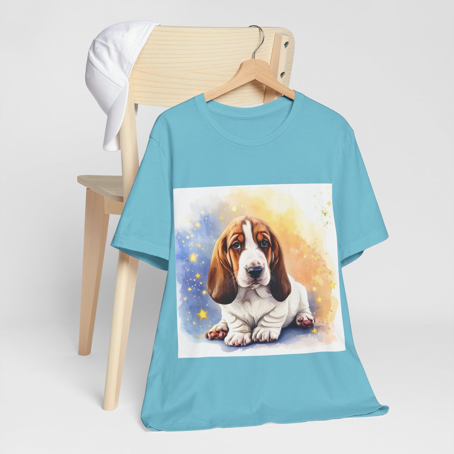 Watercolor Basset Hound Unisex Jersey Short Sleeve Tee