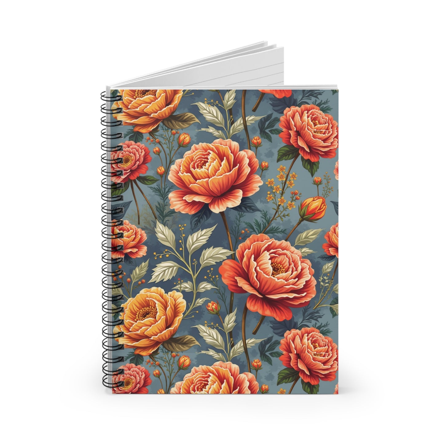 Bright Orange Blossoms Floral Spiral Notebook - Ruled Lines for Creative Minds