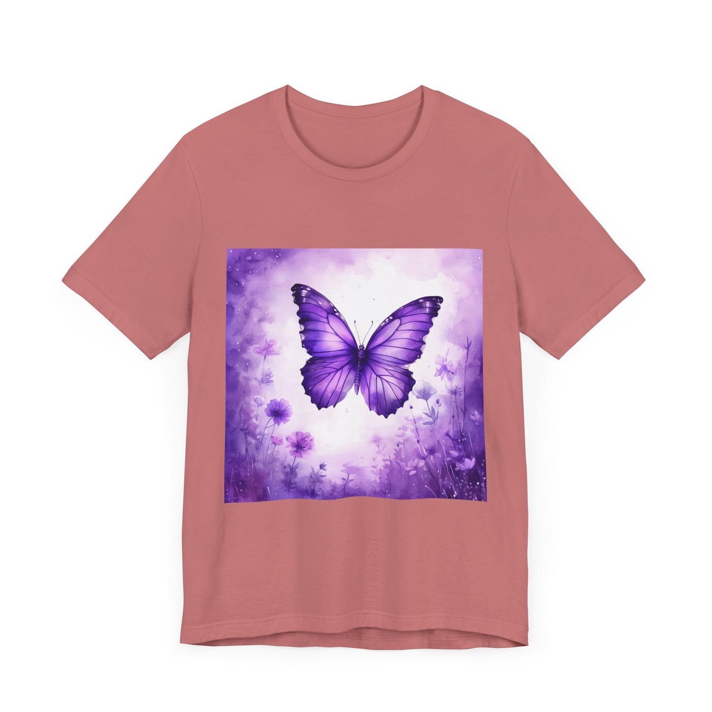 Lavender Flutter Unisex Short Sleeve Tee - Nature Inspired T-Shirt for Relaxed Days