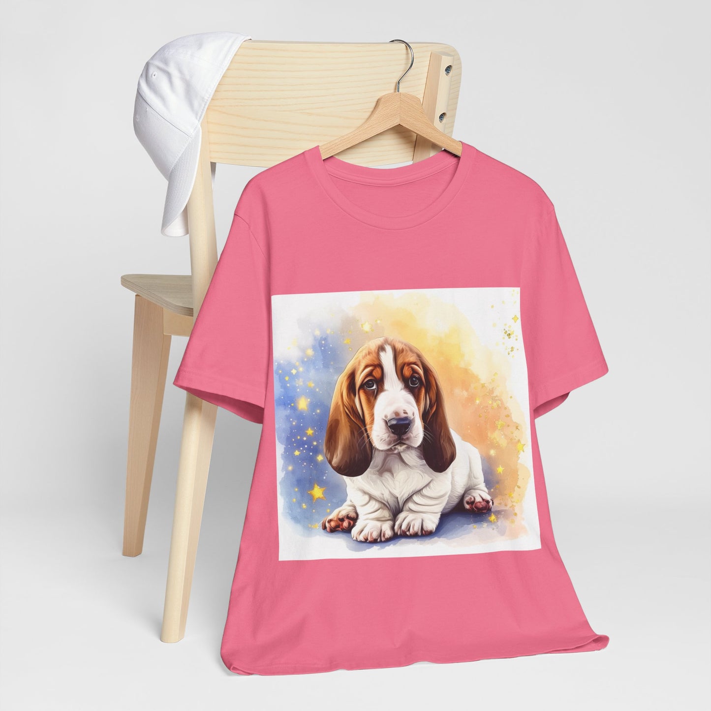 Watercolor Basset Hound Unisex Jersey Short Sleeve Tee