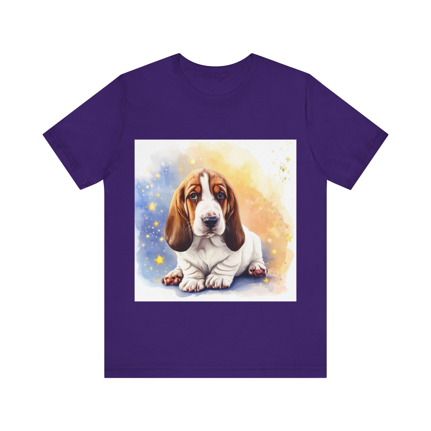 Watercolor Basset Hound Unisex Jersey Short Sleeve Tee