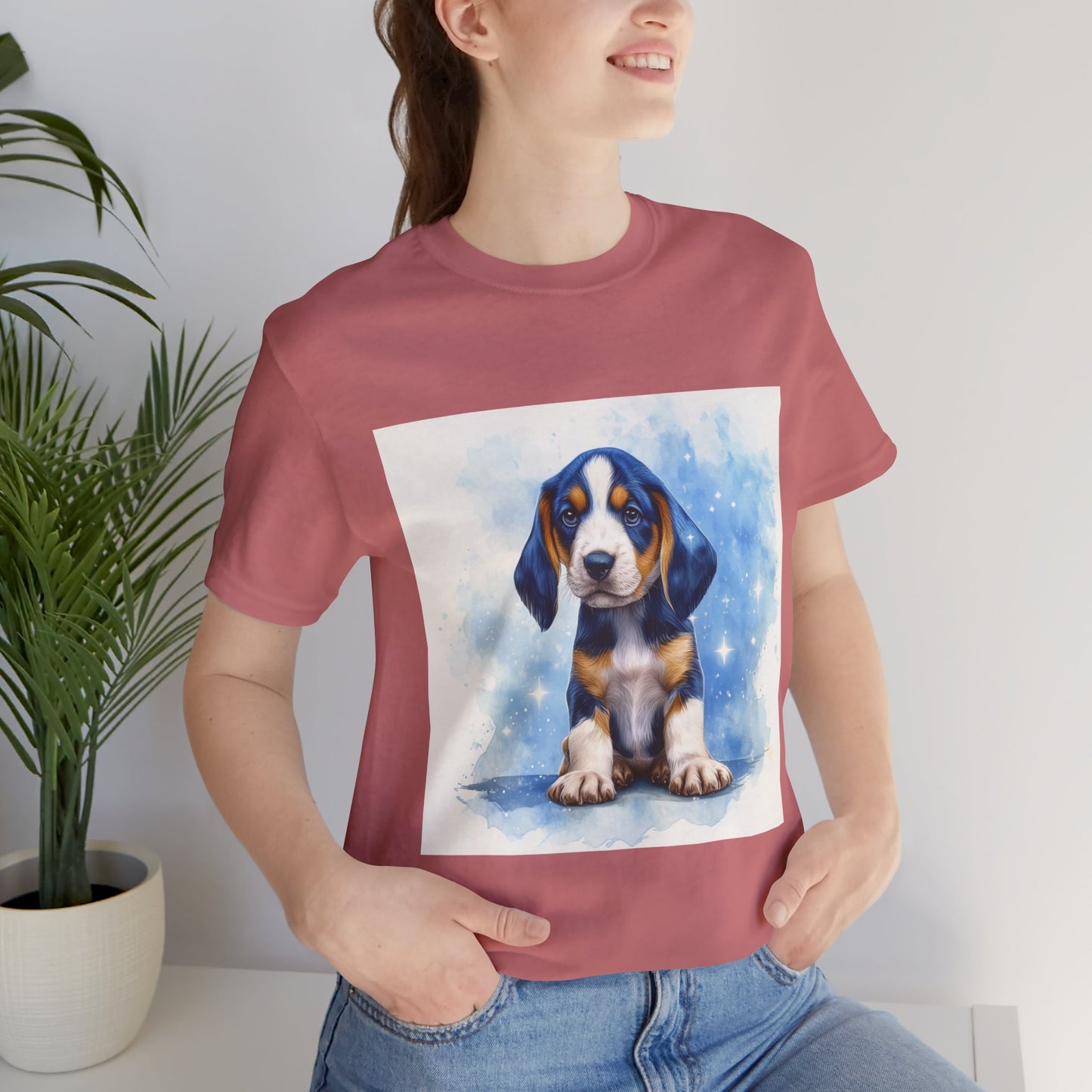 Blue Tick Puppy Unisex Jersey Short Sleeve Tee