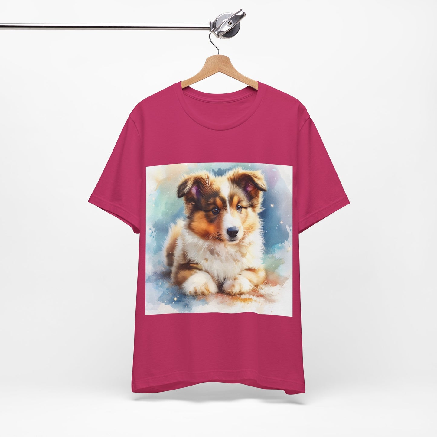 Watercolor Shetland Sheepdog Unisex Jersey Short Sleeve Tee