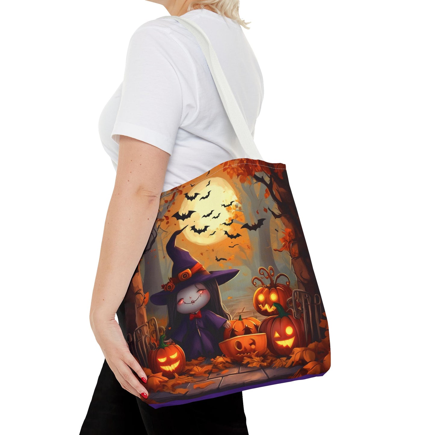 Spooky Cute Witch Tote Bag (AOP)