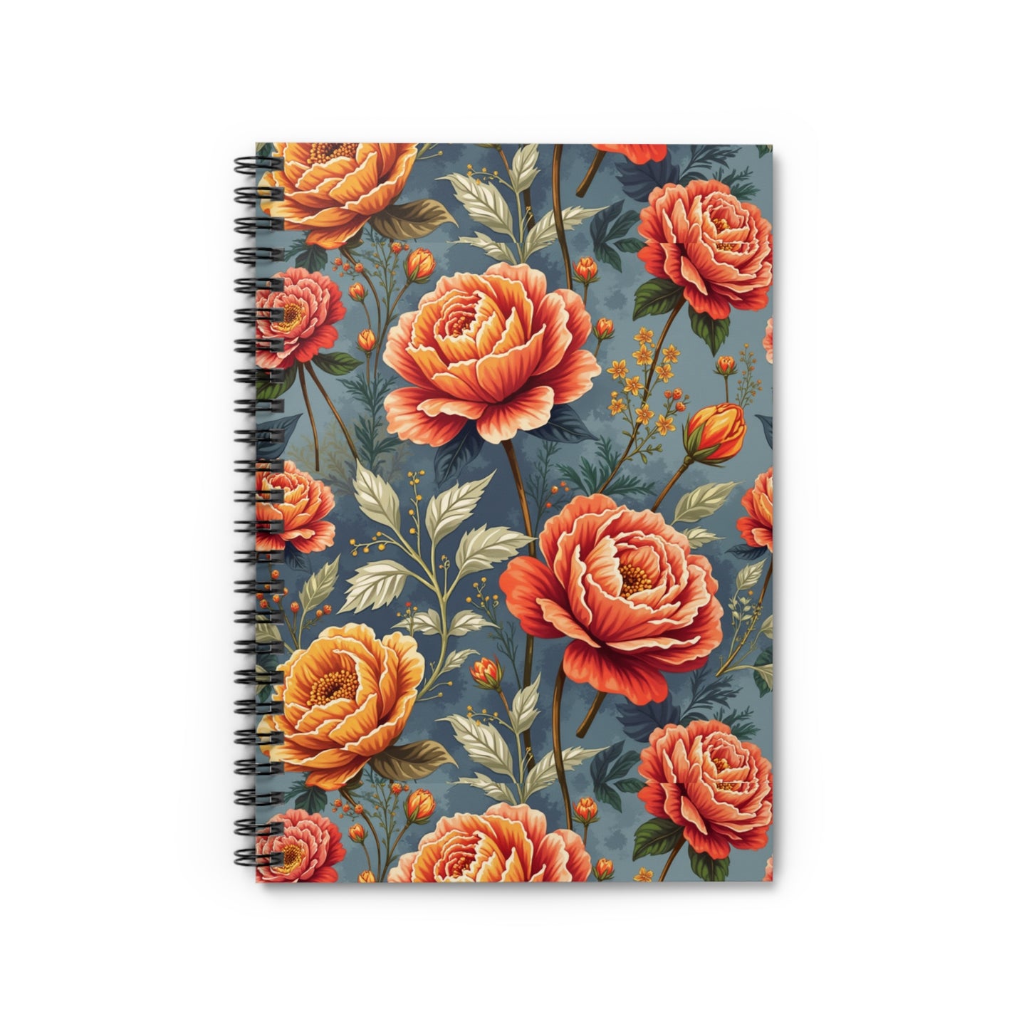 Bright Orange Blossoms Floral Spiral Notebook - Ruled Lines for Creative Minds
