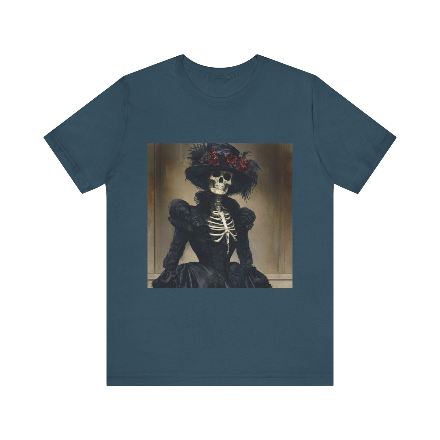 Creepy victorian Skeleton Unisex Jersey Short Sleeve Tee