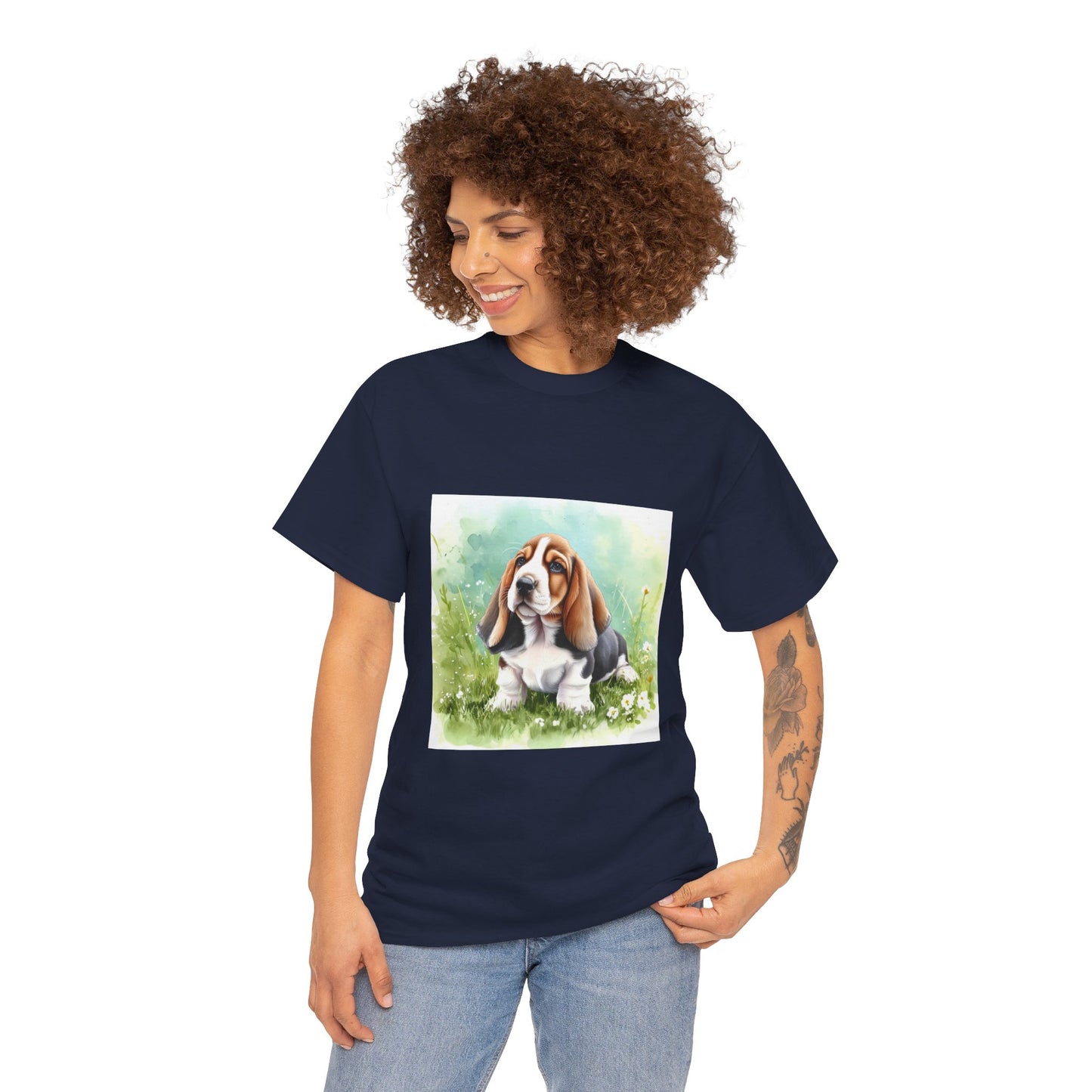 Basset Hound Unisex Heavy Cotton Tee