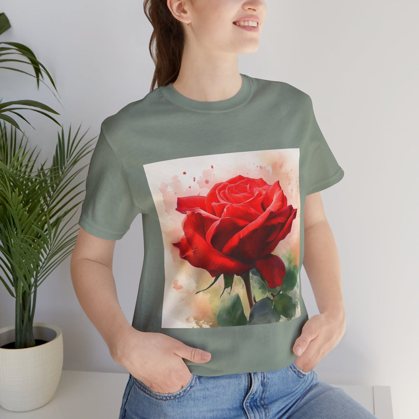 Ruby Bliss Unisex Short Sleeve Tee - Floral Art Top for Nature Lovers