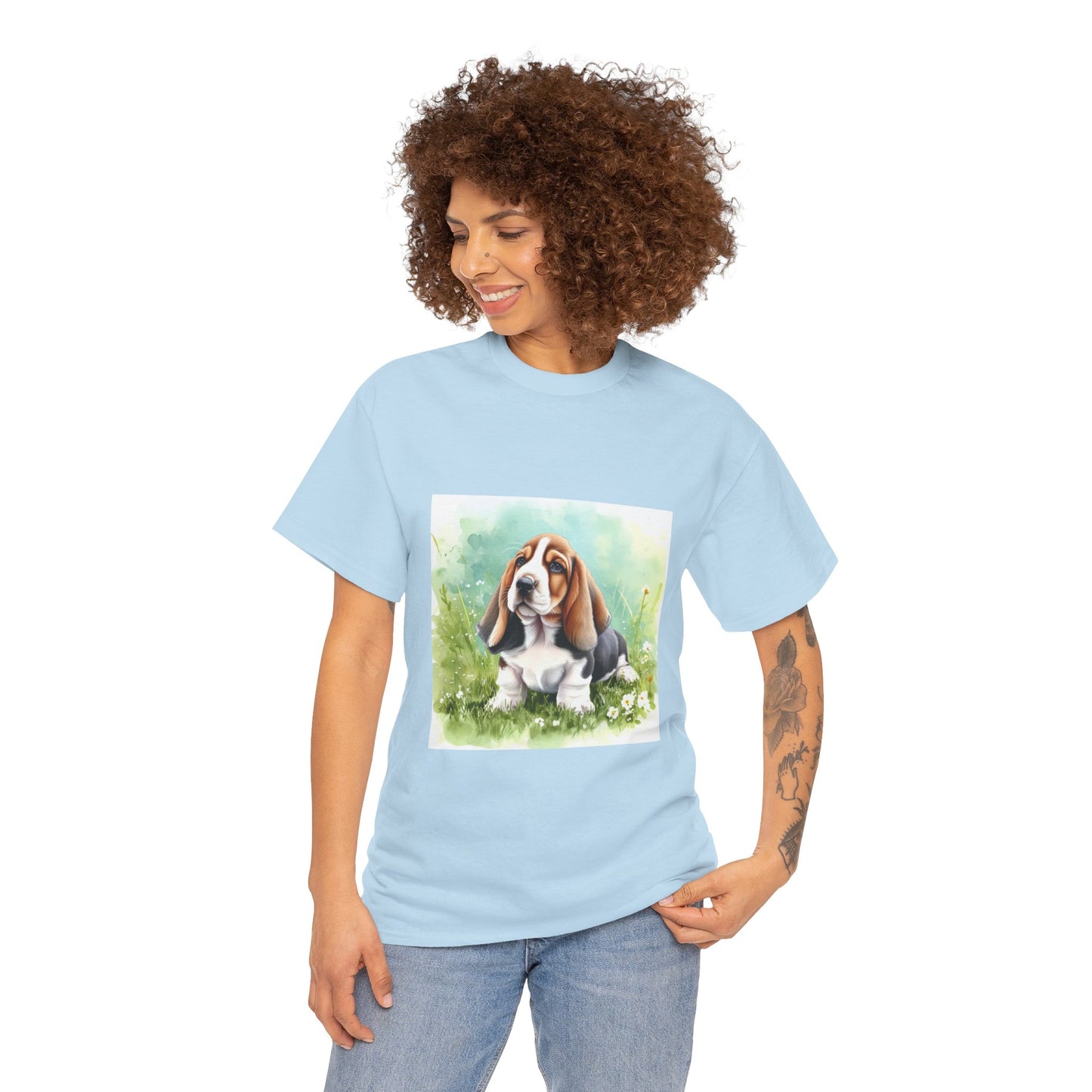 Basset Hound Unisex Heavy Cotton Tee