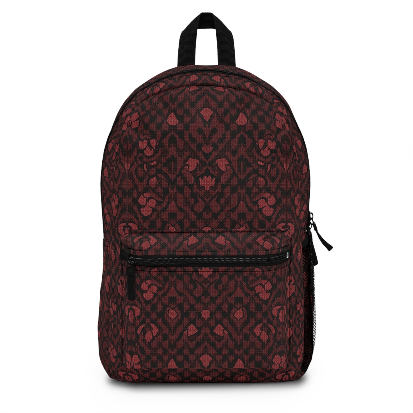 Gothic Red Lace Patterned Backpack for School and Travel