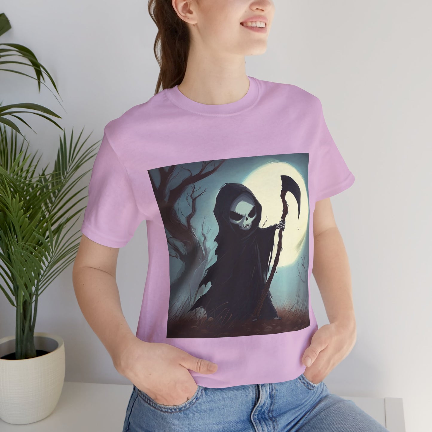 Dark Cute Grim Reaper Unisex Jersey Short Sleeve Tee