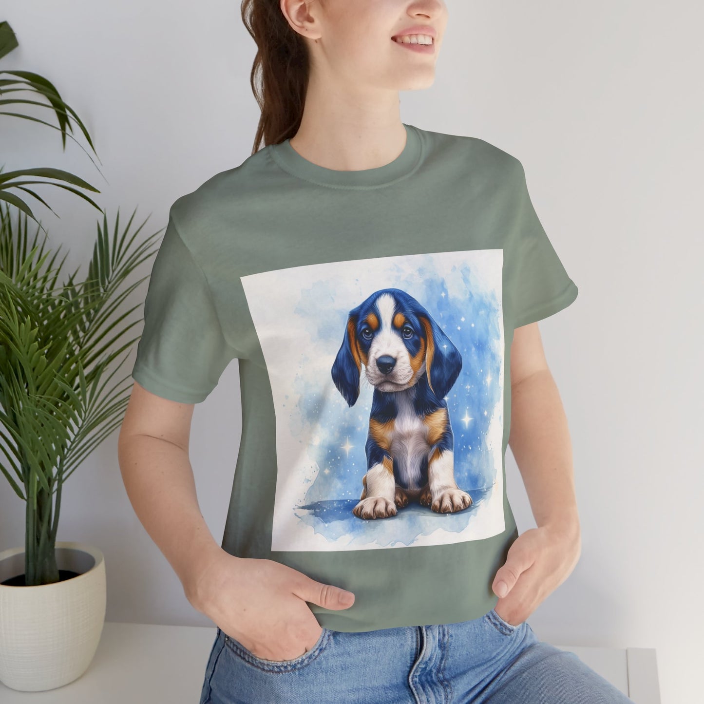 Blue Tick Puppy Unisex Jersey Short Sleeve Tee