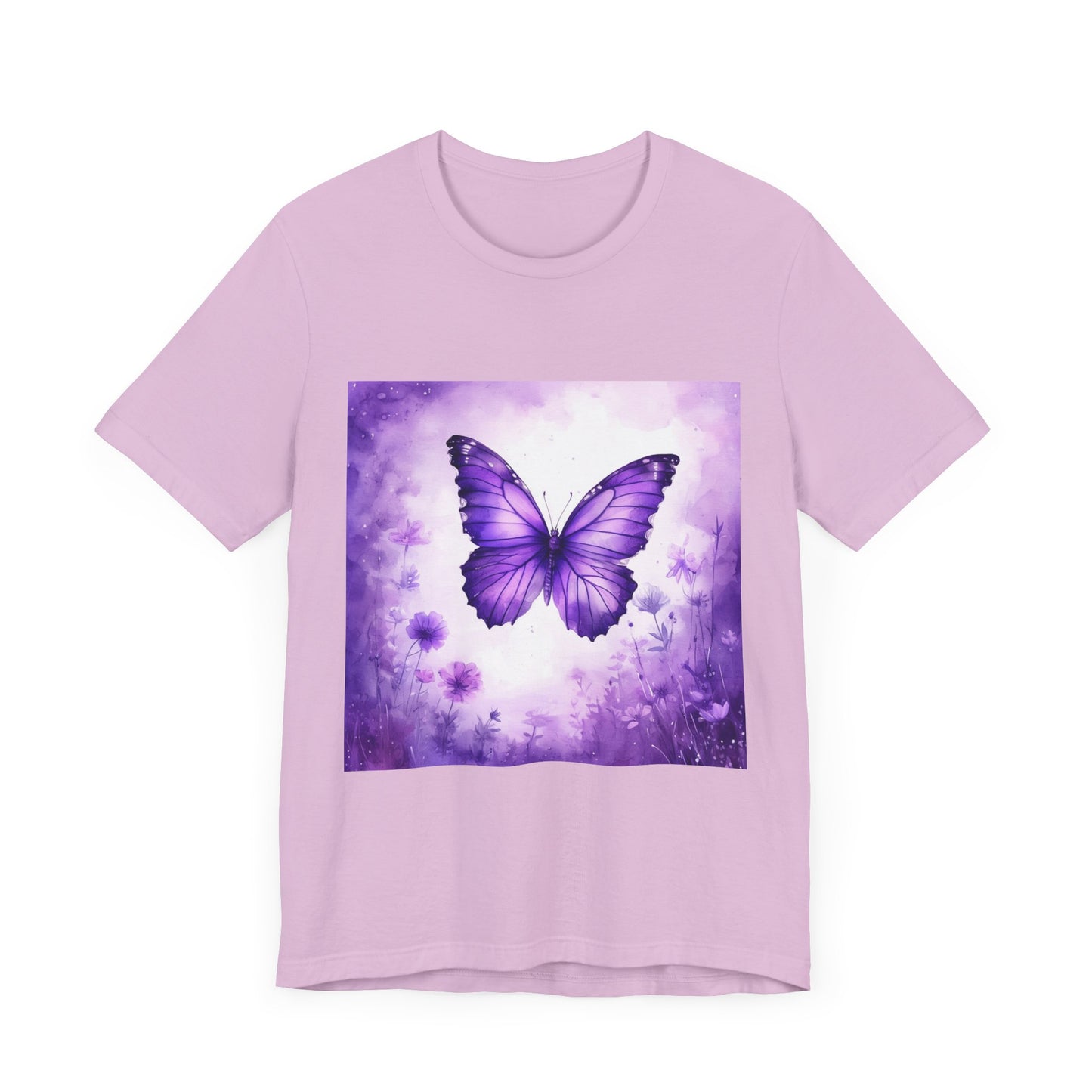 Lavender Flutter Unisex Short Sleeve Tee - Nature Inspired T-Shirt for Relaxed Days