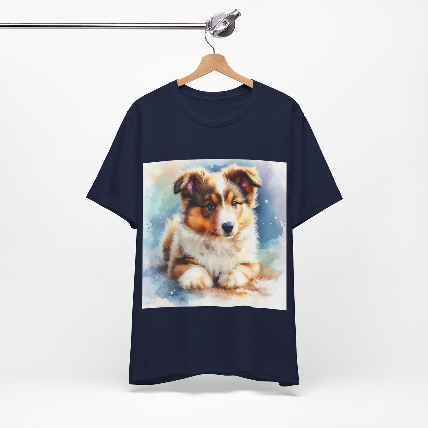 Watercolor Shetland Sheepdog Unisex Jersey Short Sleeve Tee