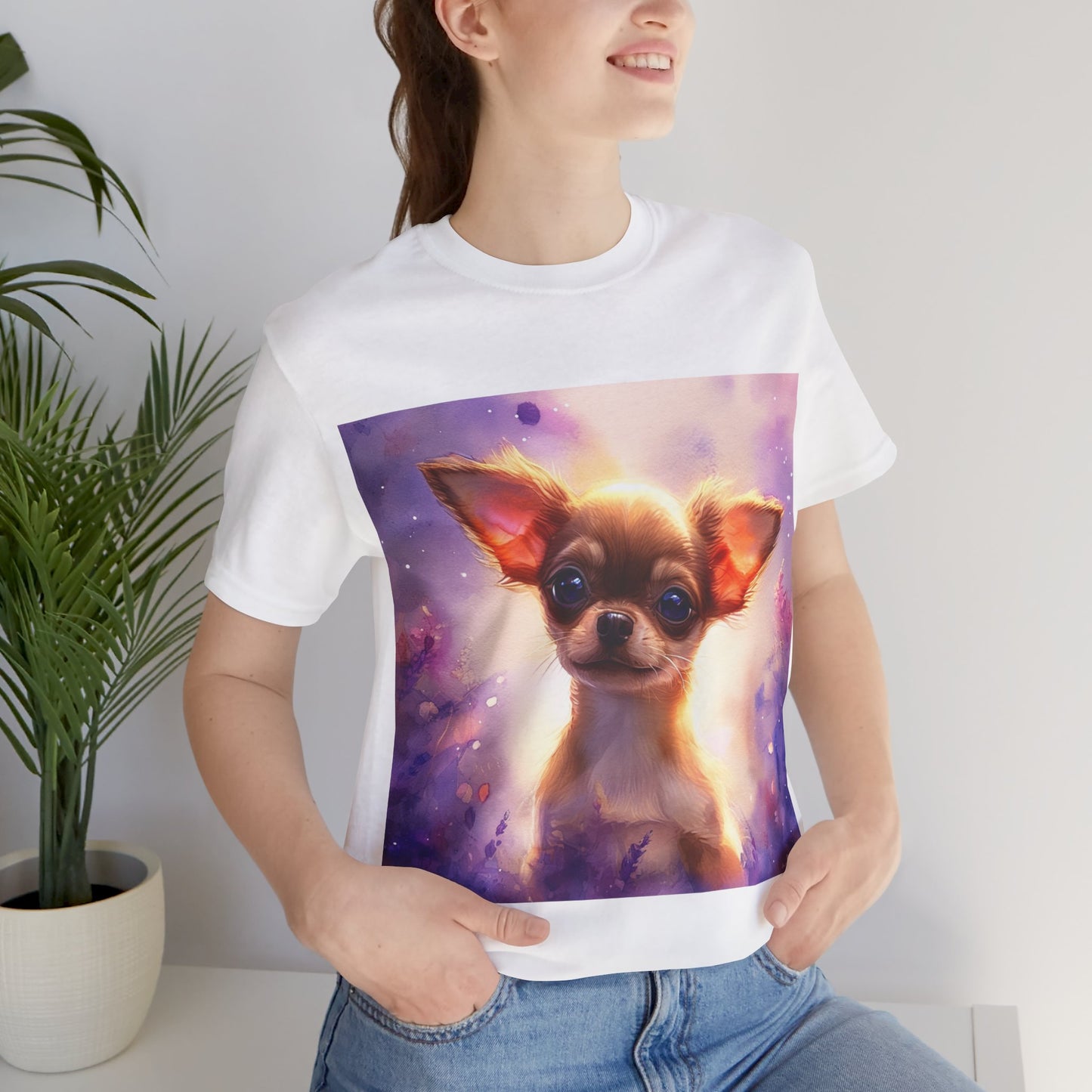 Galaxy Chihuahua Unisex Jersey Short Sleeve Tee