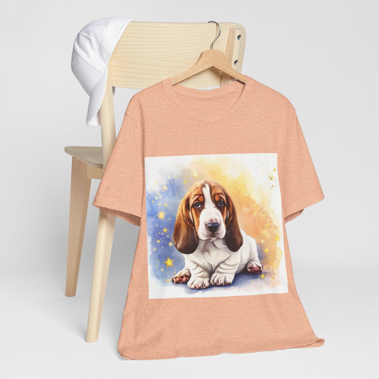 Watercolor Basset Hound Unisex Jersey Short Sleeve Tee
