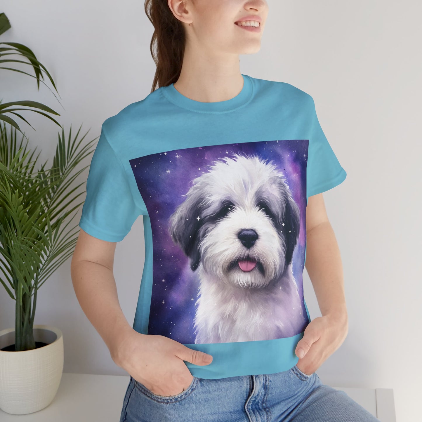 Galaxy Old English Sheepdog Unisex Jersey Short Sleeve Tee