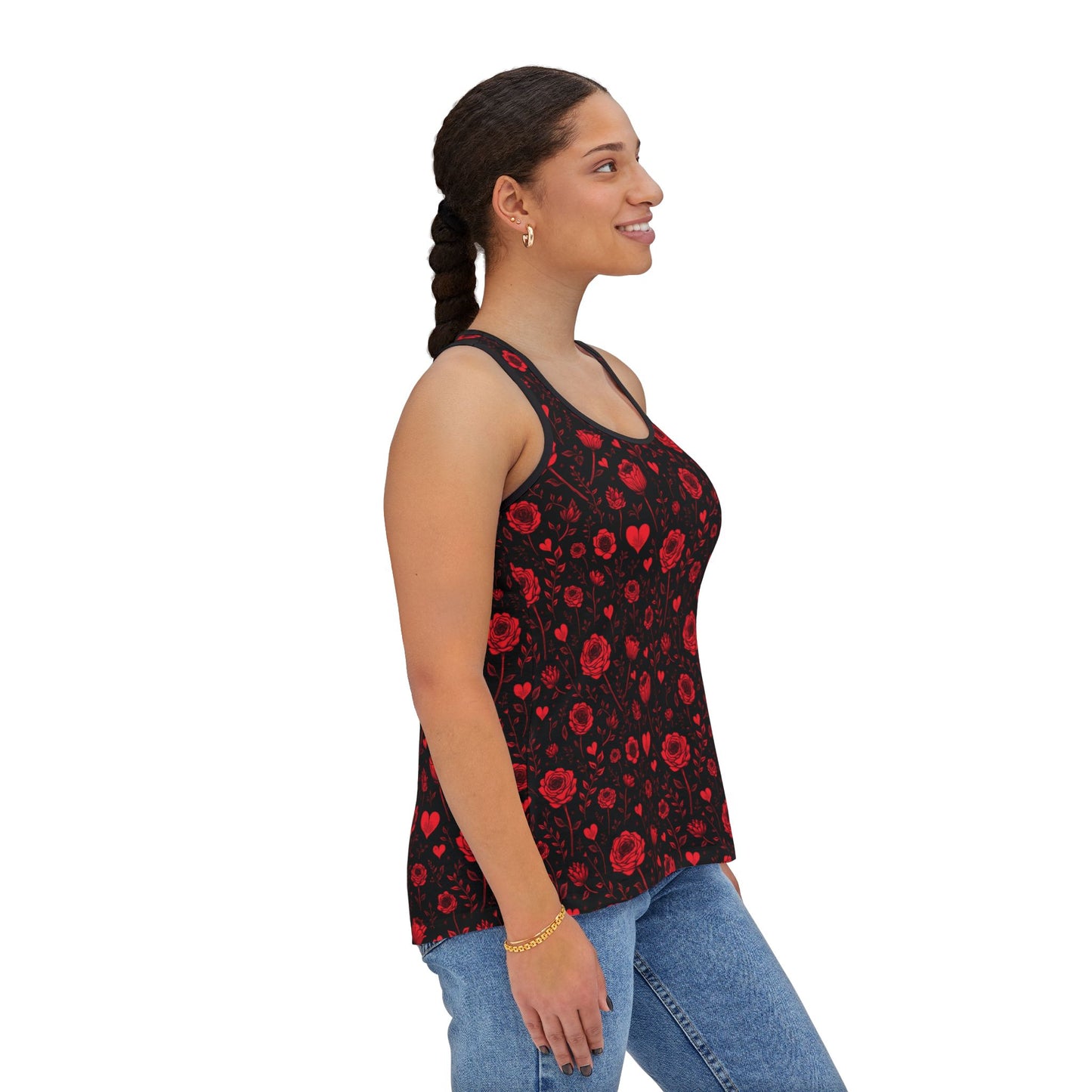 Floral Heart Women's Tank Top