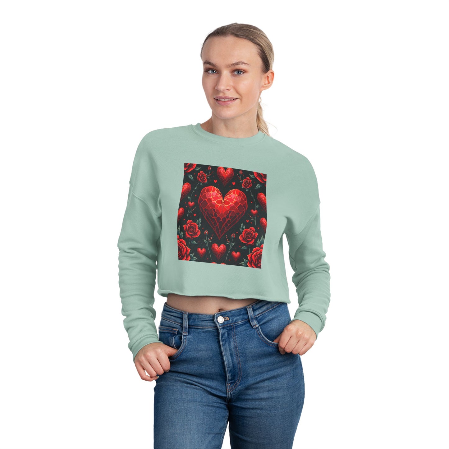 Eery Heart Women's Cropped Sweatshirt