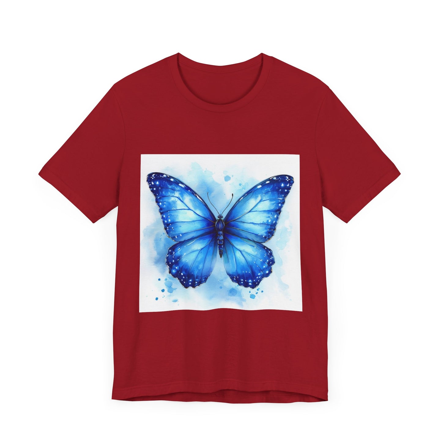 Blue Watercolor Butterfly Unisex Jersey Tee - Nature Inspired T-Shirt