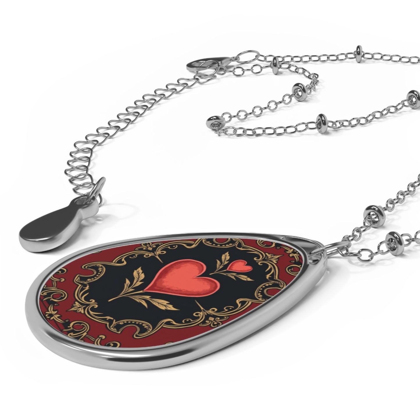 Love is Blooming Valentine's Oval Necklace