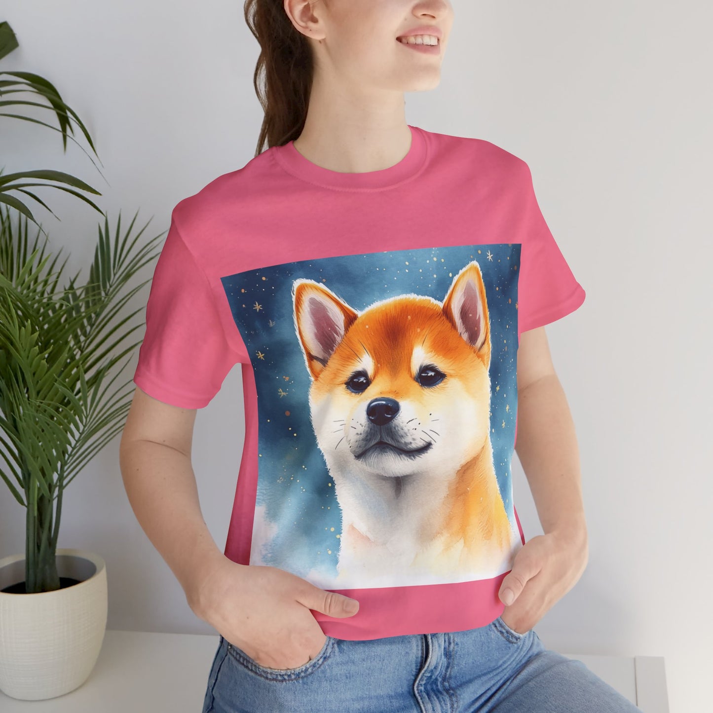 Starry Shiba Inu Unisex Jersey Short Sleeve Tee