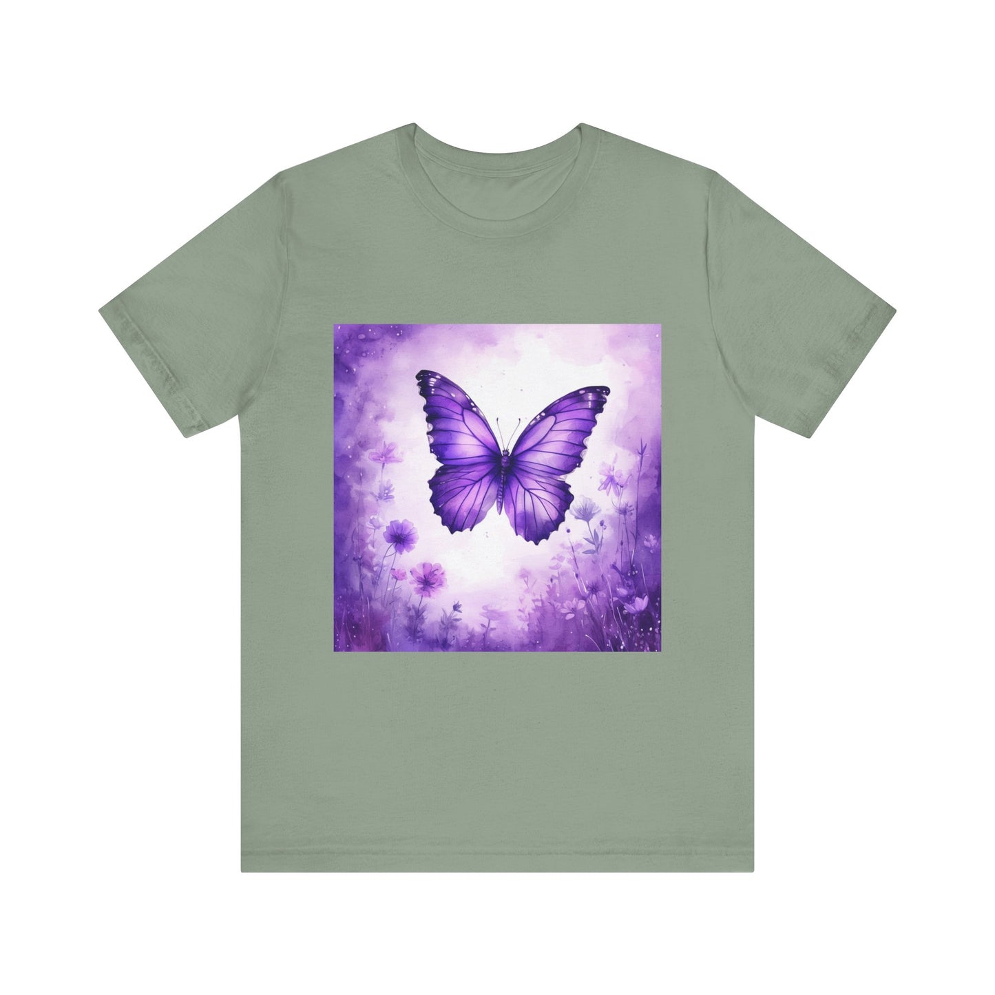 Lavender Flutter Unisex Short Sleeve Tee - Nature Inspired T-Shirt for Relaxed Days