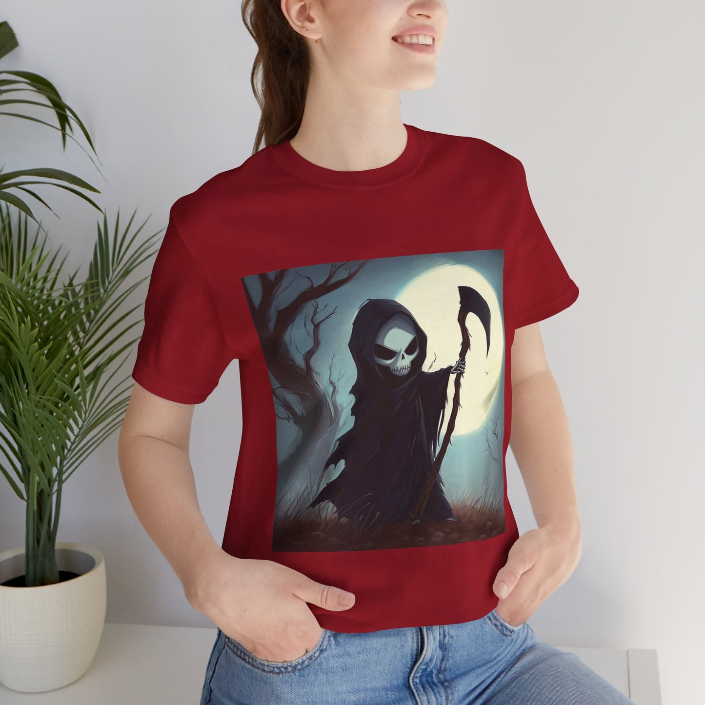 Dark Cute Grim Reaper Unisex Jersey Short Sleeve Tee