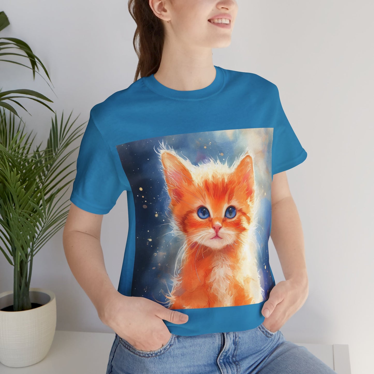 Orange Kitten Unisex Jersey Short Sleeve Tee