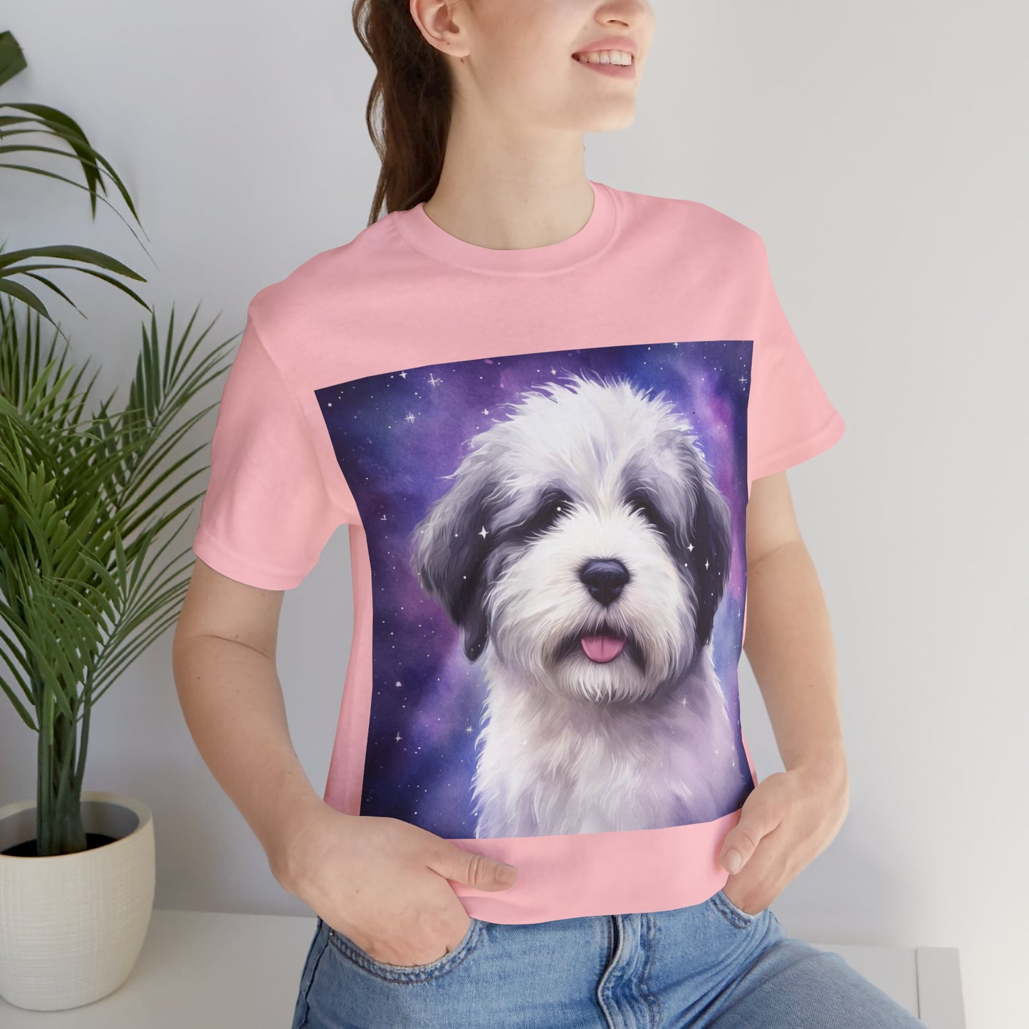 Galaxy Old English Sheepdog Unisex Jersey Short Sleeve Tee