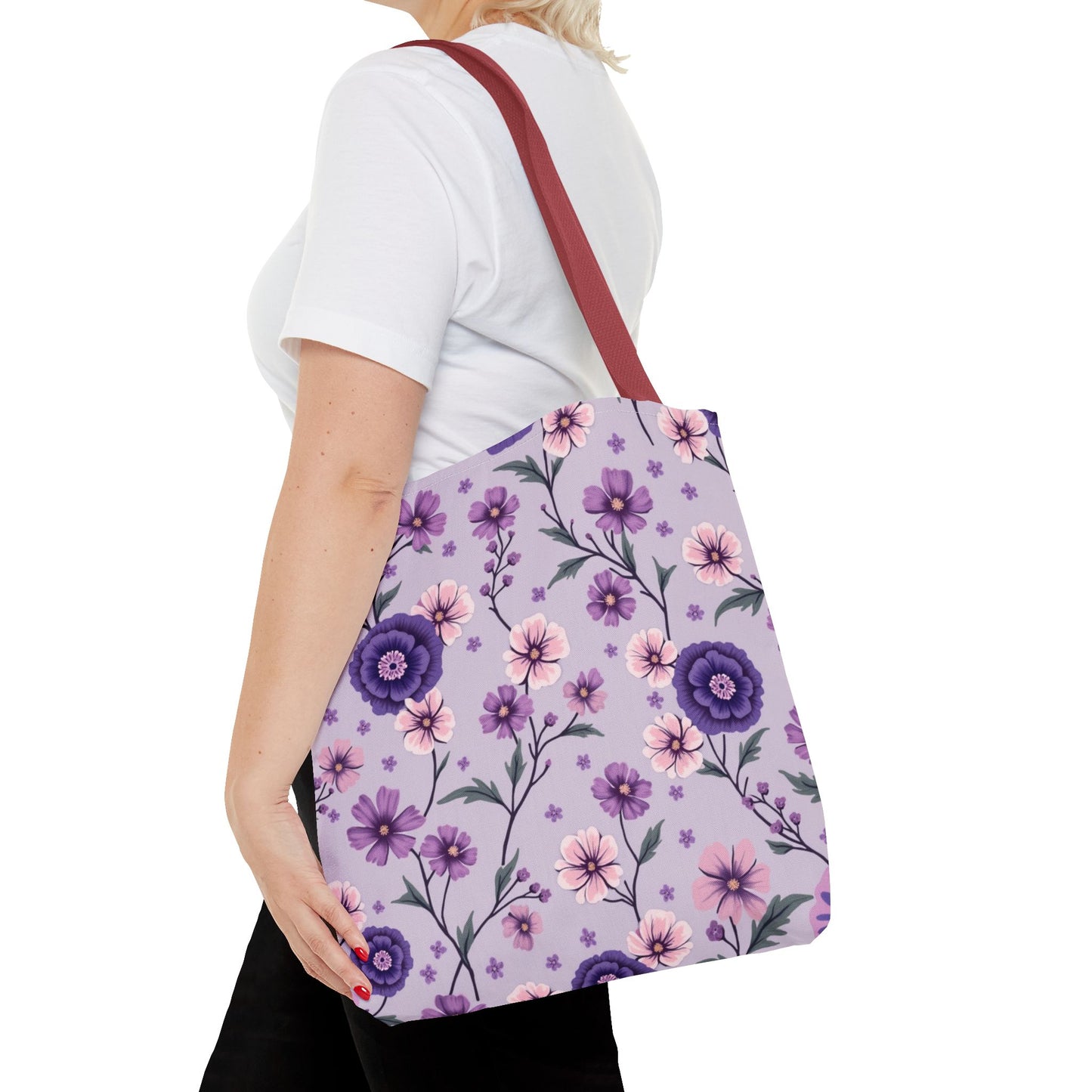 Floral Purple Tote Bag - Stylish and Eco-Friendly for Everyday Use