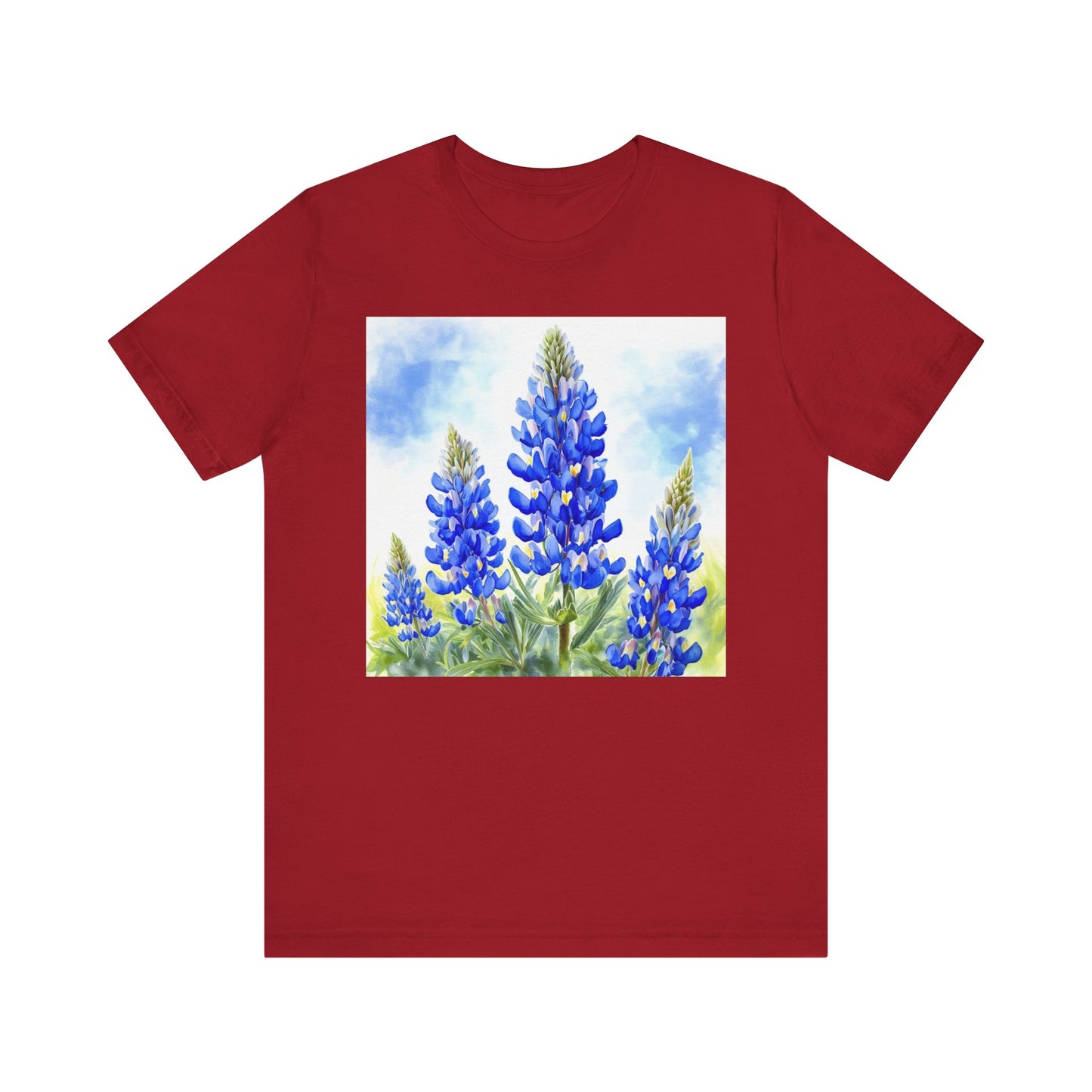 Bluebonnet Fields Unisex Jersey Short Sleeve Tee - Nature Inspired Botanical Art