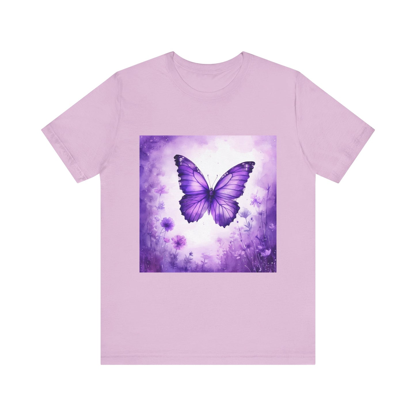 Lavender Flutter Unisex Short Sleeve Tee - Nature Inspired T-Shirt for Relaxed Days