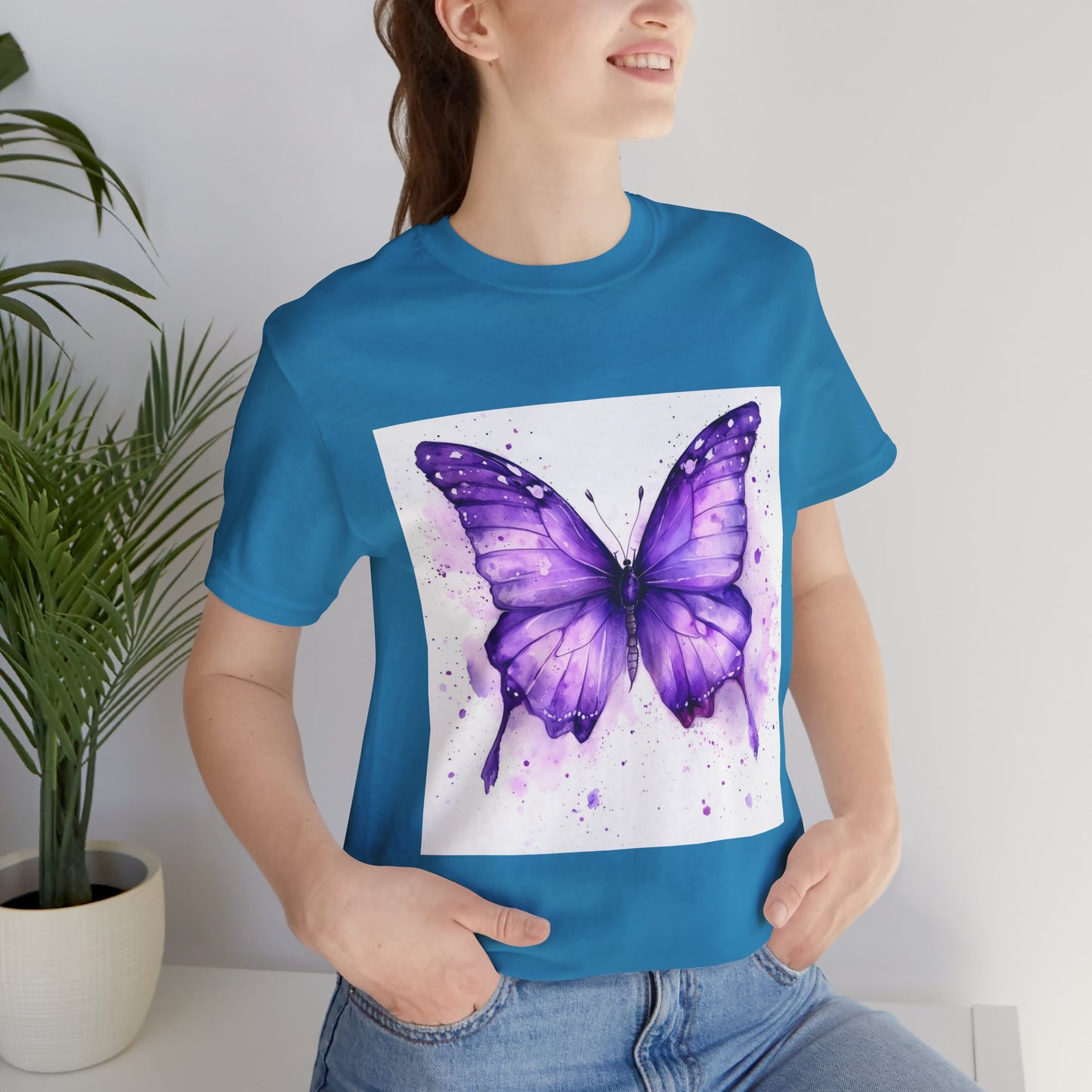 Purple Butterfly Dreams Unisex Jersey Tee - Inspirational Garden Apparel