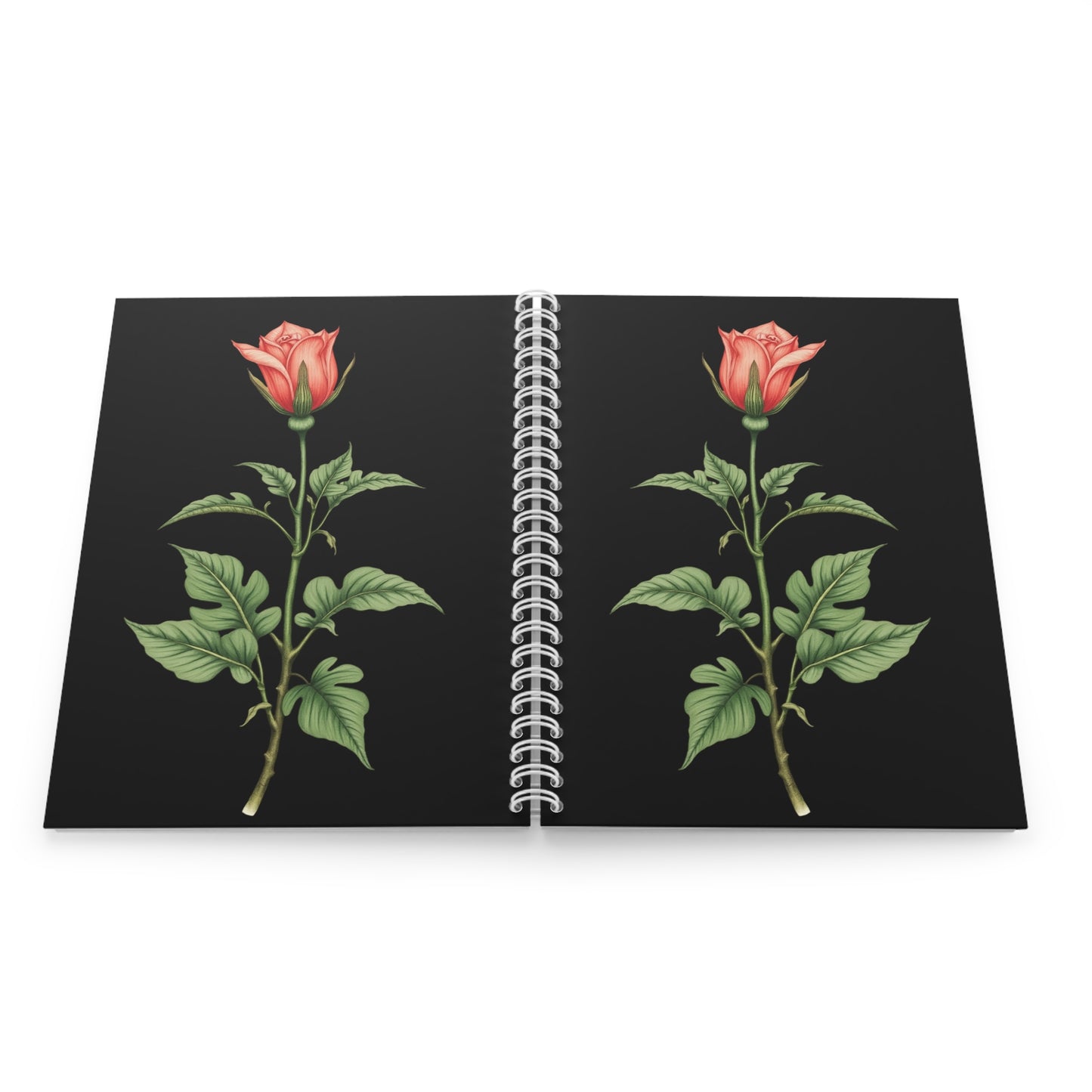 Elegant Rose Drawing Spiral Notebook - Floral Design for Writers and Artists