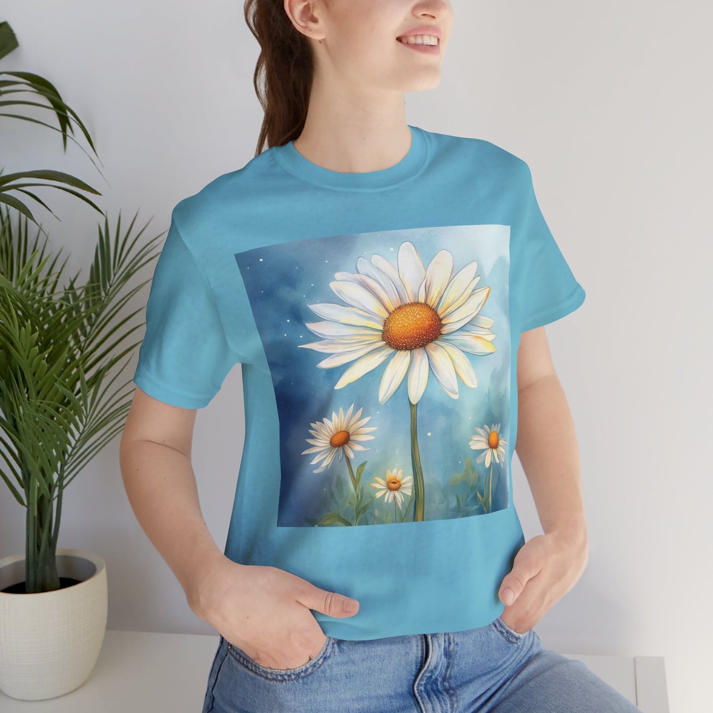 Delightful Daisy Unisex Jersey Tee - Nature-Inspired Floral Design