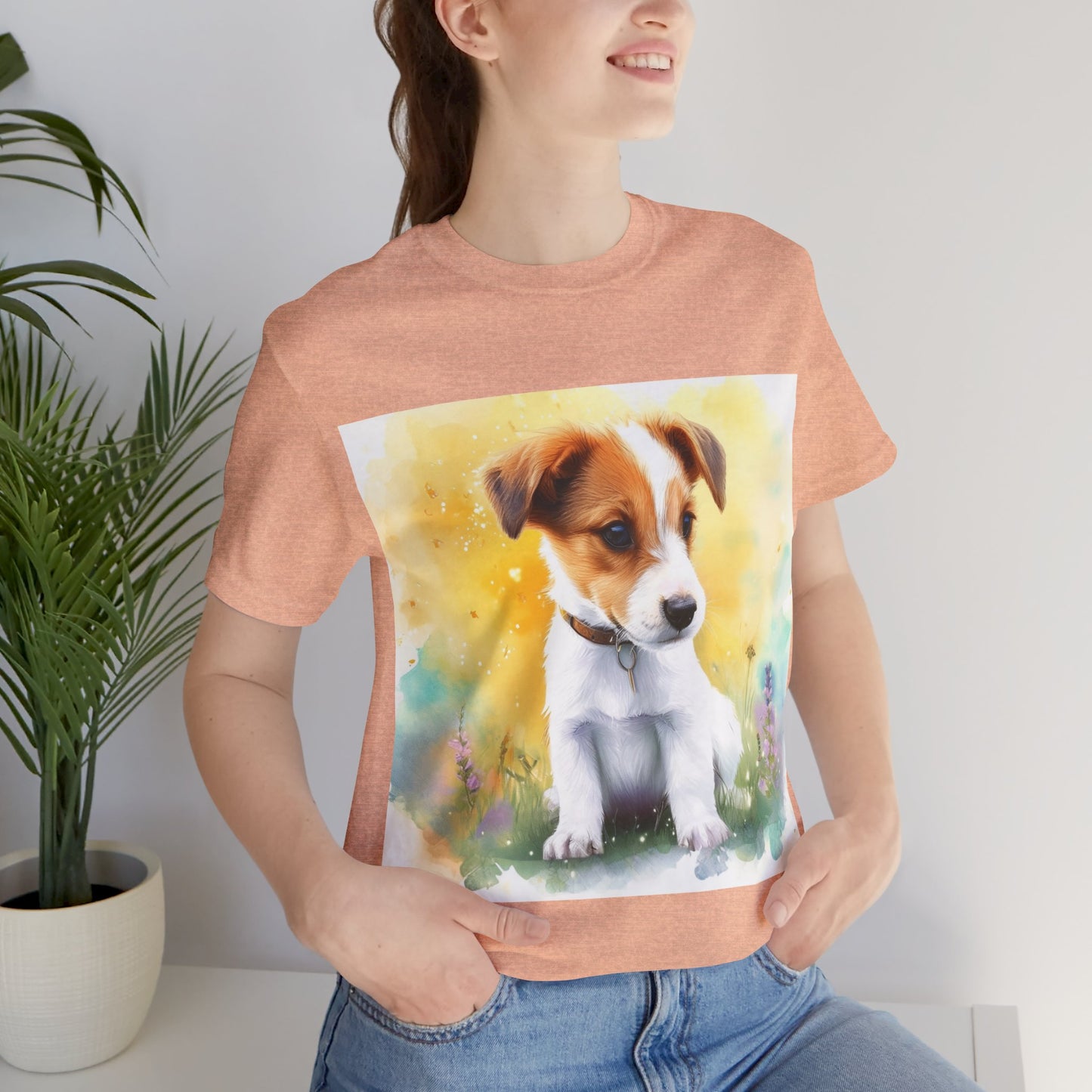 Fuzzy Jack Russell Unisex Jersey Short Sleeve Tee