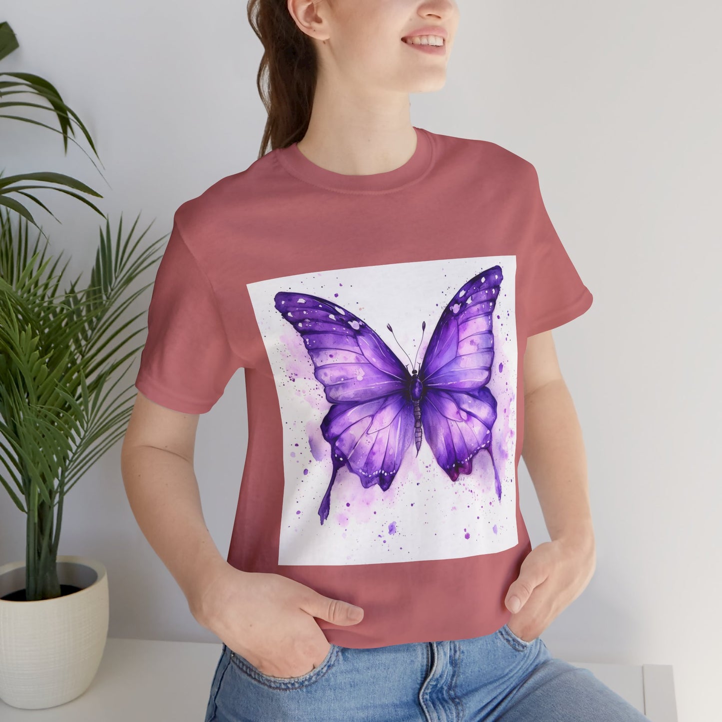Purple Butterfly Dreams Unisex Jersey Tee - Inspirational Garden Apparel