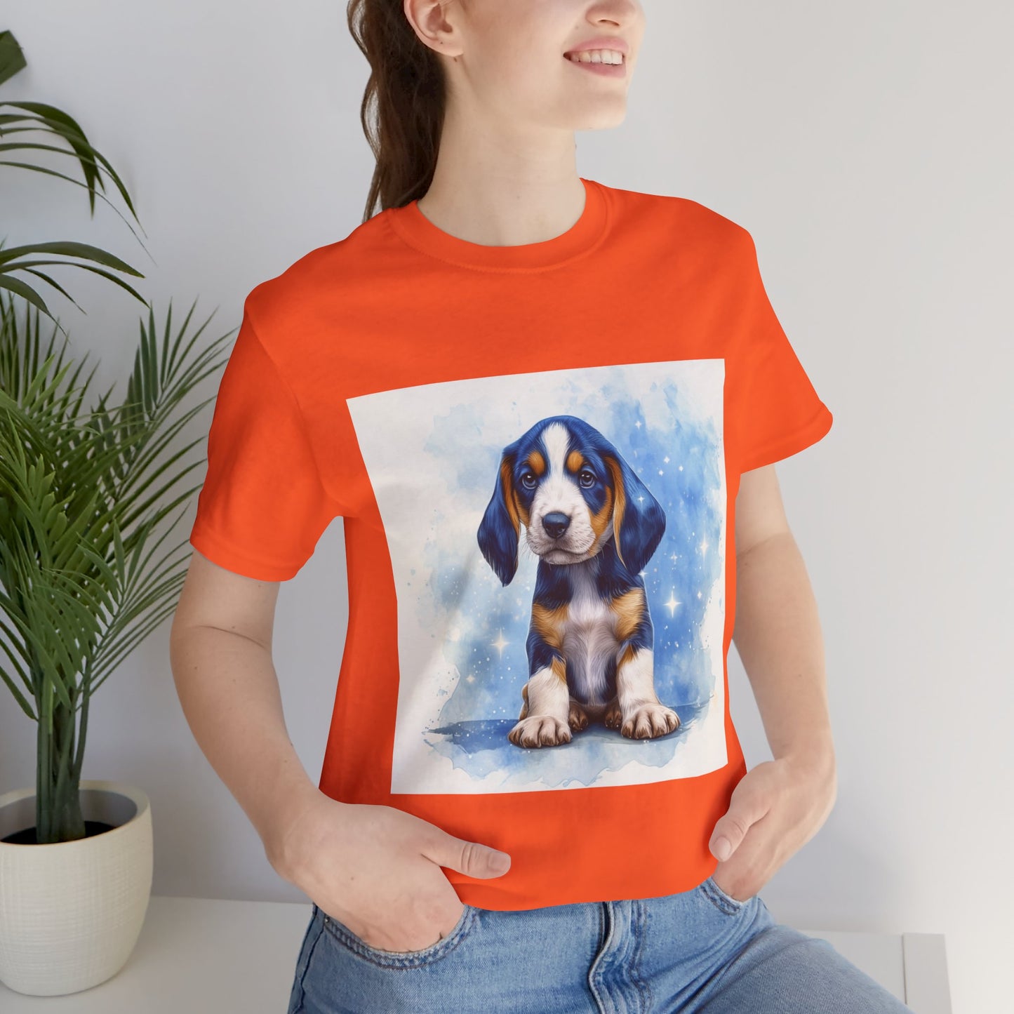 Blue Tick Puppy Unisex Jersey Short Sleeve Tee