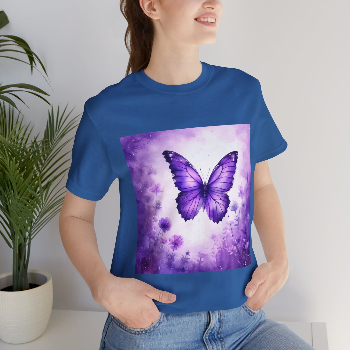 Lavender Flutter Unisex Short Sleeve Tee - Nature Inspired T-Shirt for Relaxed Days