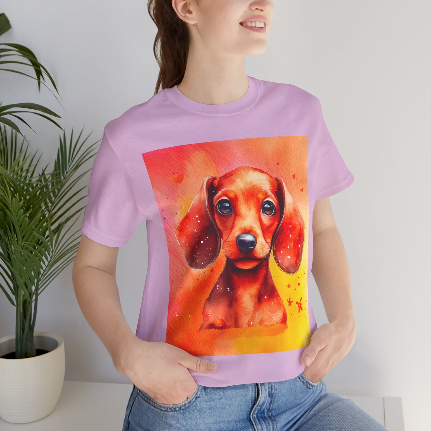 Red Dachshund Unisex Jersey Short Sleeve Tee