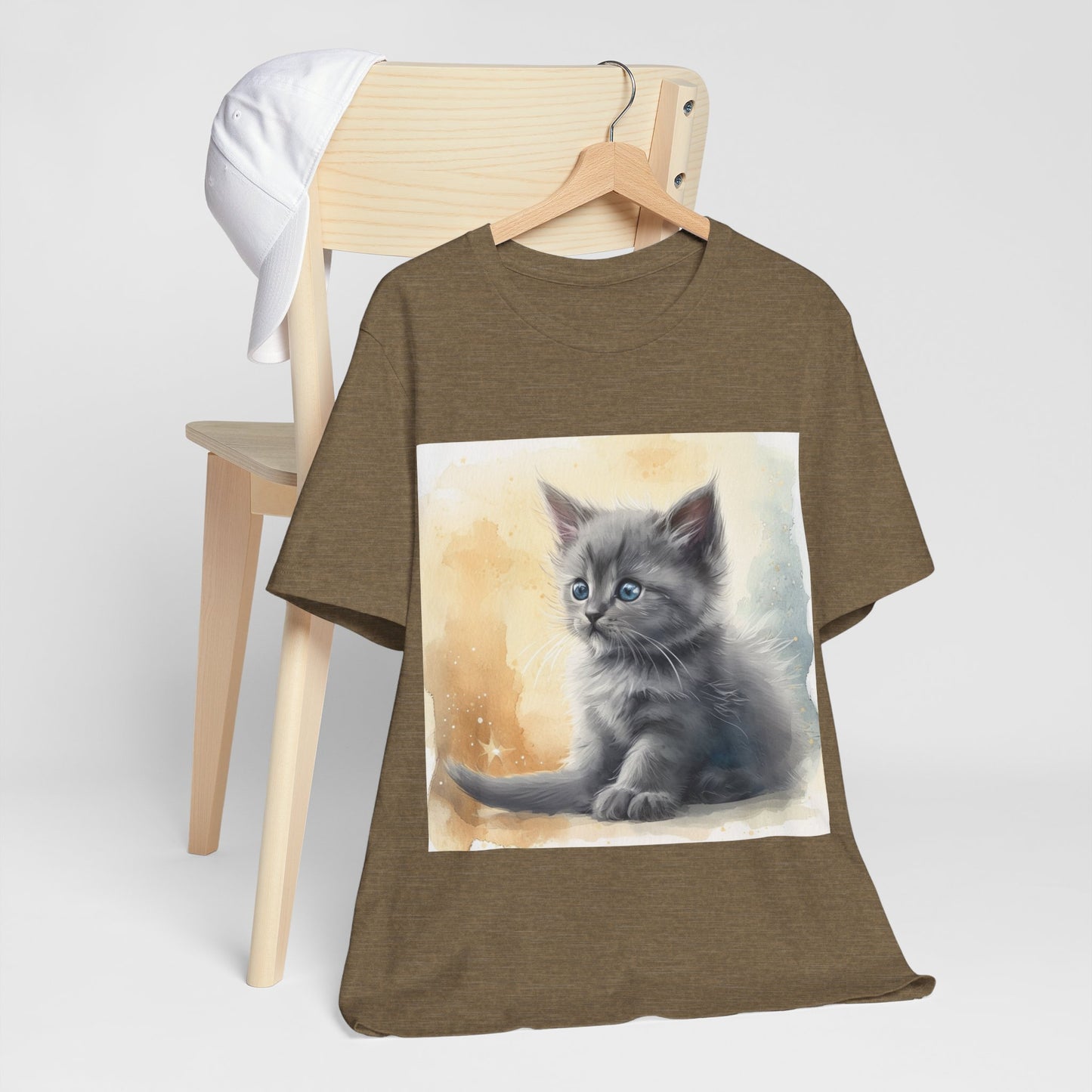 Fluffy Gray Kitten Unisex Jersey Short Sleeve Tee