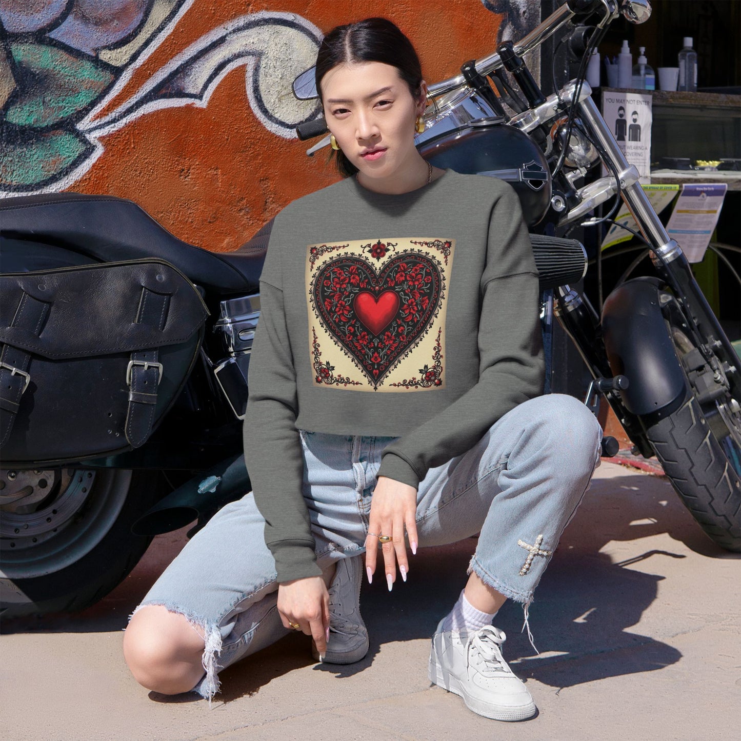 Midnight Love Women's Cropped Sweatshirt