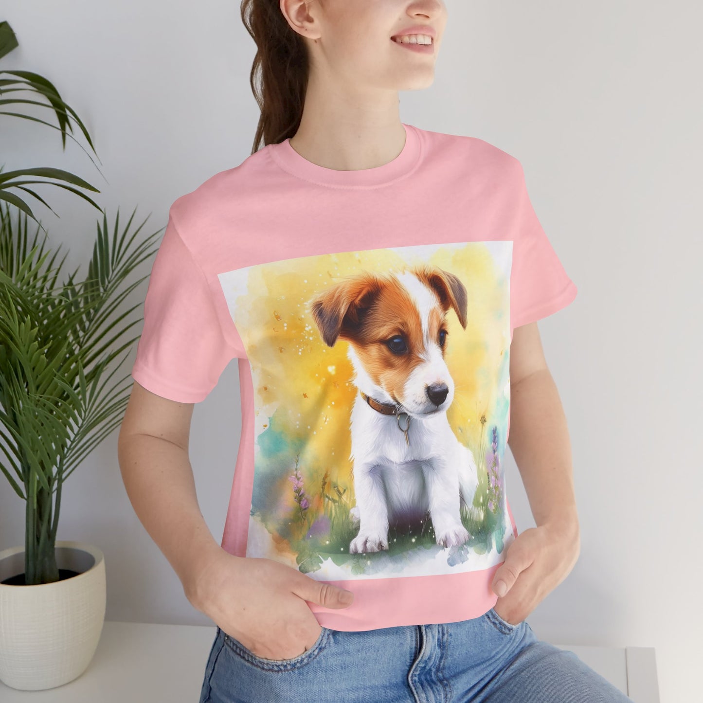 Fuzzy Jack Russell Unisex Jersey Short Sleeve Tee