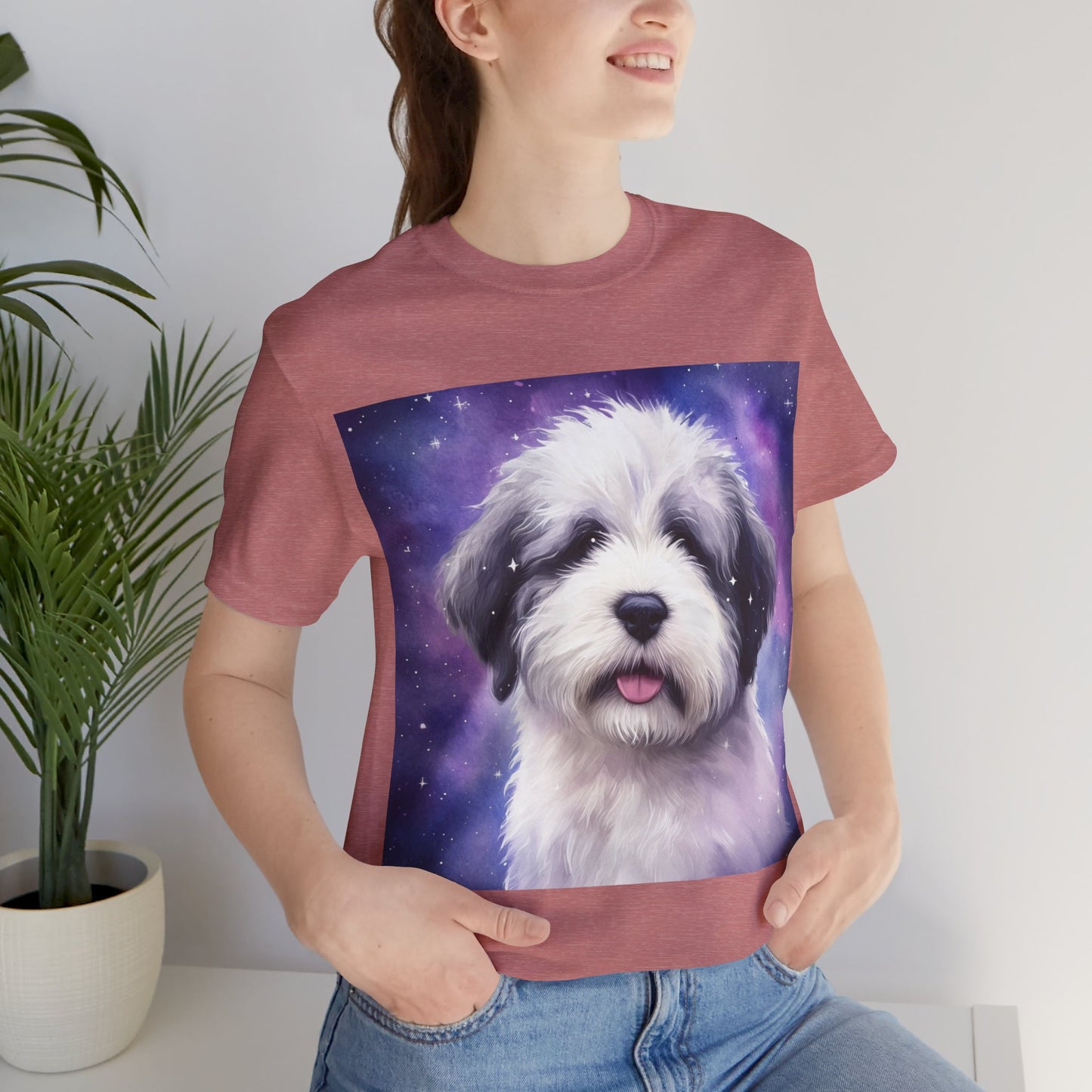 Galaxy Old English Sheepdog Unisex Jersey Short Sleeve Tee