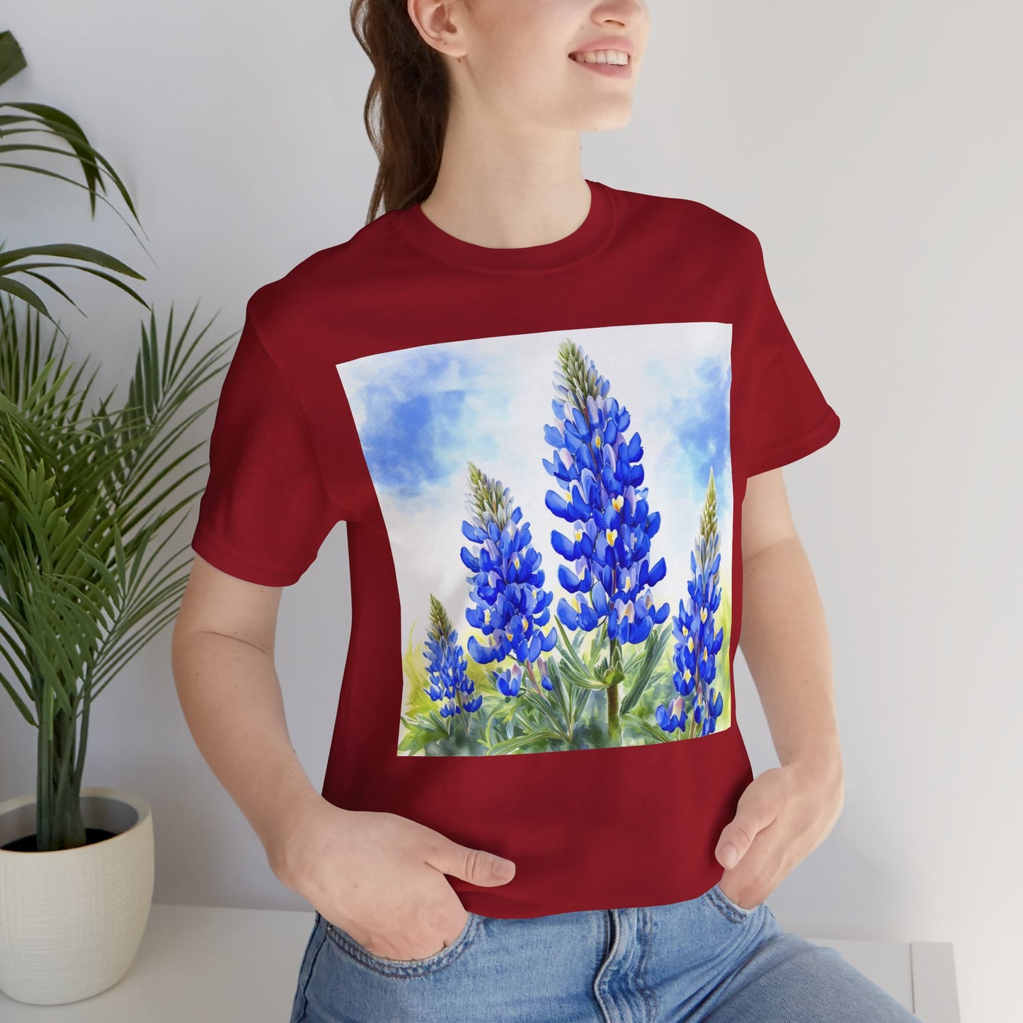Bluebonnet Fields Unisex Jersey Short Sleeve Tee - Nature Inspired Botanical Art