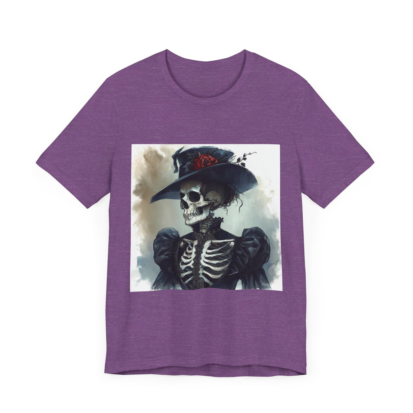 Rose Hat Skeleton Unisex Jersey Short Sleeve Tee