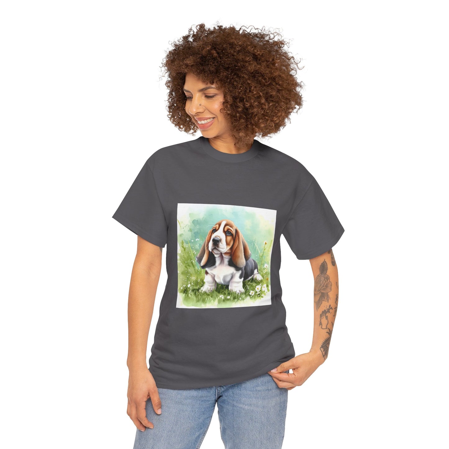 Basset Hound Unisex Heavy Cotton Tee