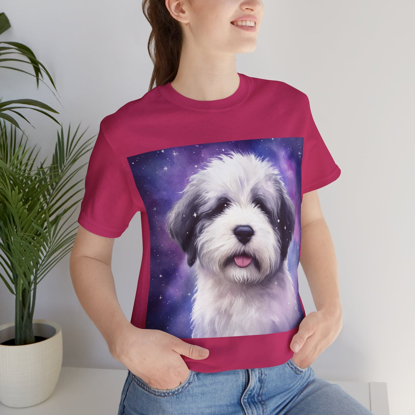 Galaxy Old English Sheepdog Unisex Jersey Short Sleeve Tee