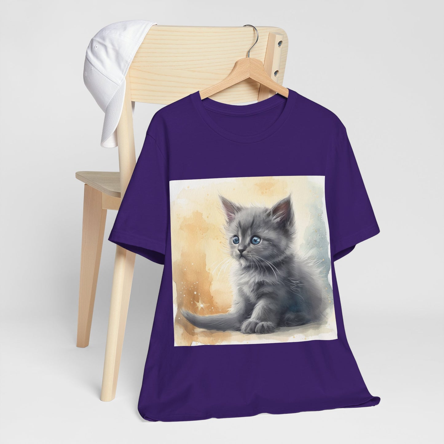 Fluffy Gray Kitten Unisex Jersey Short Sleeve Tee